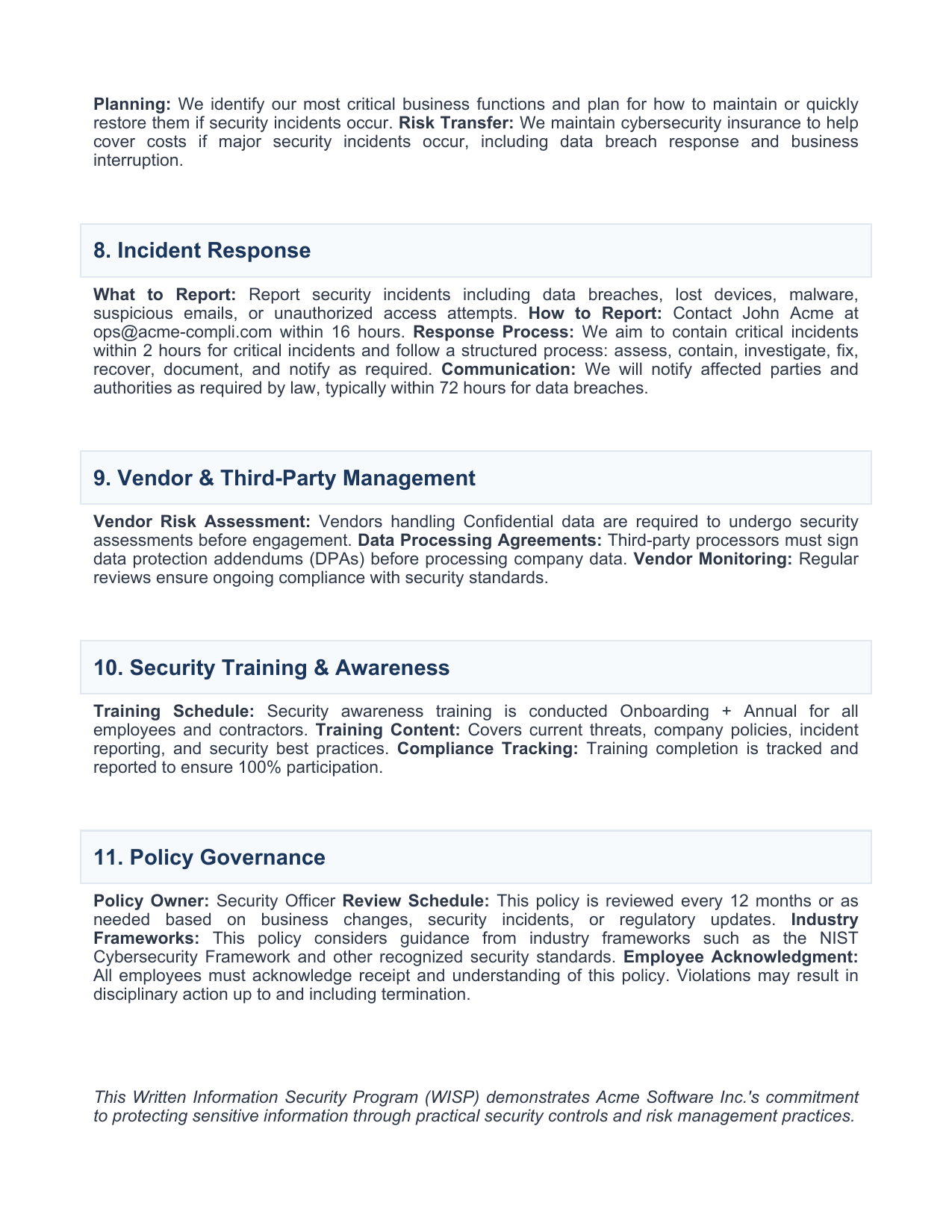 Sample Policy Page 3